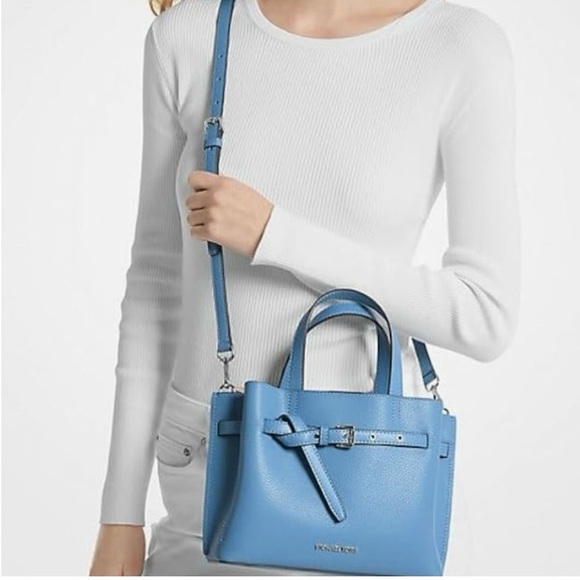 MICHAEL KORS Emilia Small Leather Satchel Crossbody NWT South Pacific Blue - Picture 8 of 10